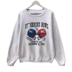Vintage 57th Shrine Bowl Graues Sweatshirt Größe Xlarge North Carolina Vs South Carolina Crewneck Game Ticket Football Pullover Pullover Druck