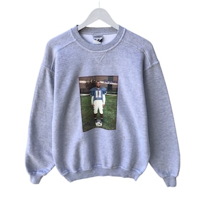 Vintage Trojans Football Grey Sweatshirt Size Medium Greg Trojan Player Crewneck Trojans Sweater Pullover Print Logo Trojans Football Jumper