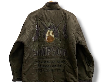 Vintage Y2K Simpson Die australische Marke von Sportbekleidung Wildlederjacke Simpson Crewneck Simpson Pullover Pullover Gesticktes Logo Pullover