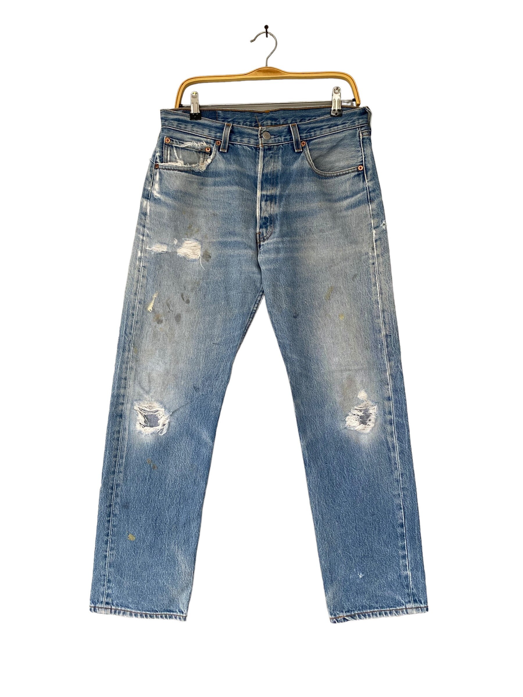 Vintage 90s Levis 501xx Non Selvedge Jeans Distressed Denim