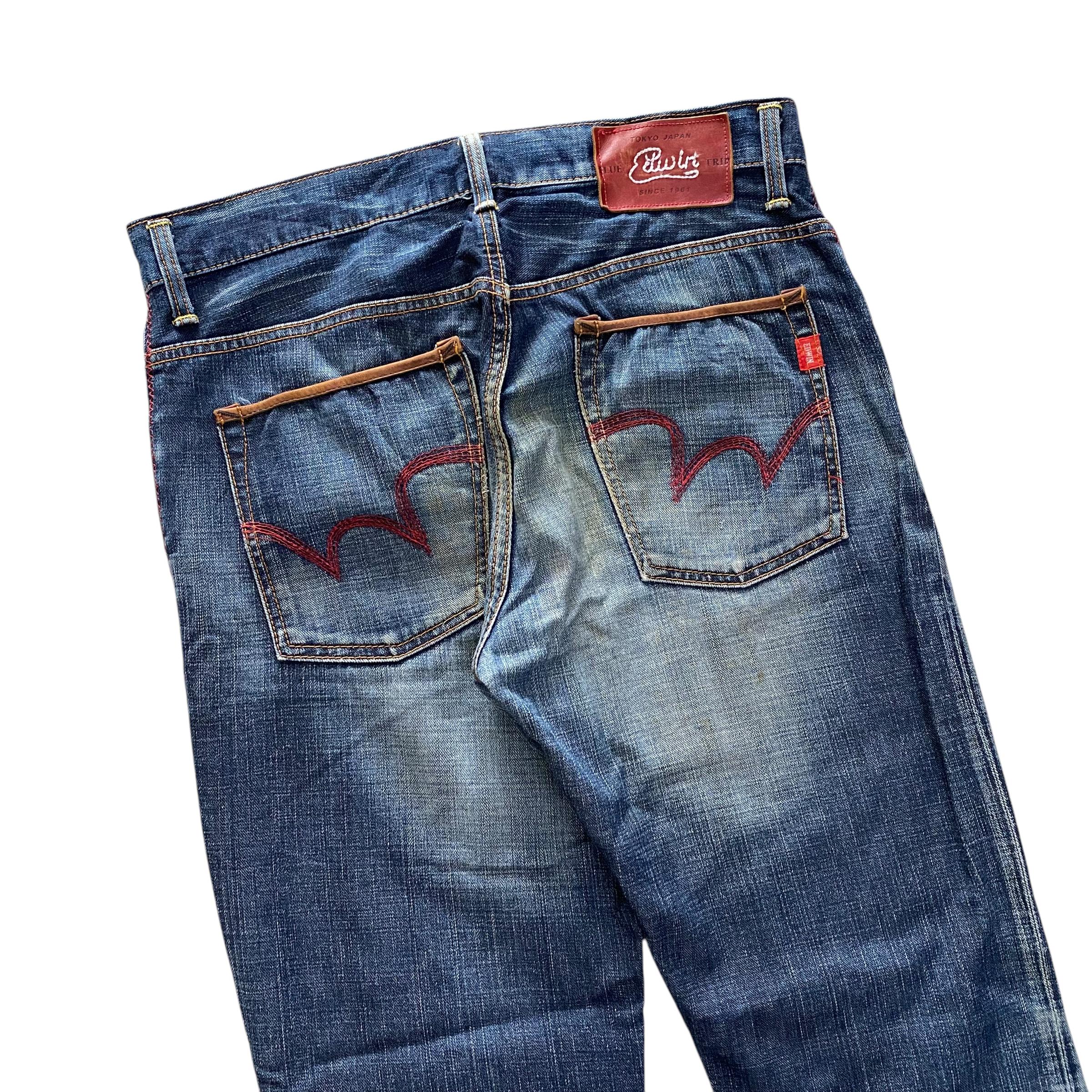 Vintage Y2K Edwin Blue Trip Blue Jeans W34 Edwin Blue Trip Zipper