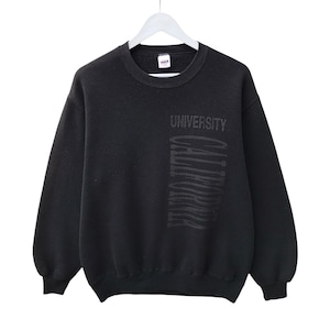 Vintage University Of California Black Sweatshirt Large University California Crewneck University Of California Print Logo Spell Out Sweater