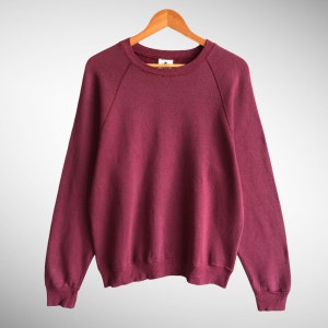 Vintage 90s Lee Mid Weight Blank Maroon Unisex Sweatshirt Large Lee Plain Crewneck Lee Mid Weight Maroon Sweater Pullover Blank Lee Jumper