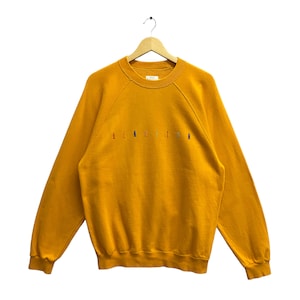 Vintage United Colors Of Benetton Yellow Sweatshirt Large Benetton Crewenck Benetton Sweater Pullover Spell Out Rainbow Embroidered Jumper