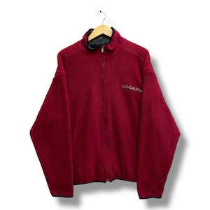 Vintage 90s Chaps Ralph Lauren Red Fleece Jacket LARGE Ralph Lauren Crewneck Chaps Ralph Lauren Sweater Zipper Chaps Embroidered Logo Jumper