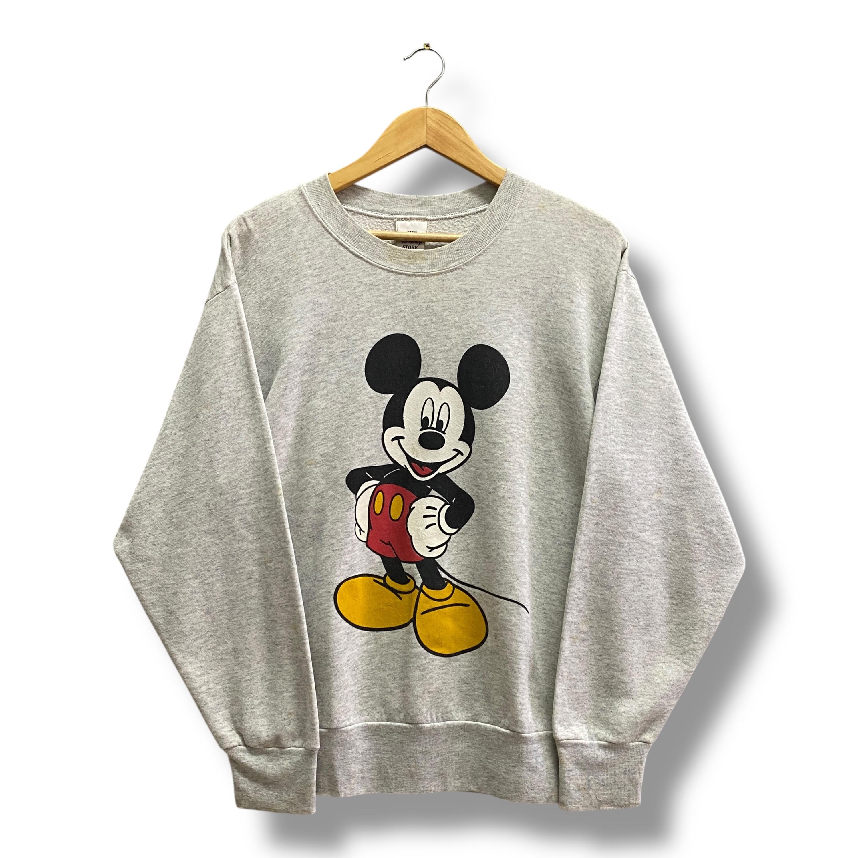 Vintage 90s Mickey Mouse Grey Sweatshirt MEDIUM Minnie Mouse