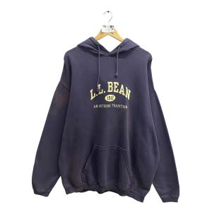 Vintage LL.Bean Outdoor Baggy Hoodie Xlarge LL.bean Crewneck LL.Bean Sweater Pullover Spell Out Print Logo Outdoor Distressed Hoodie Jumper