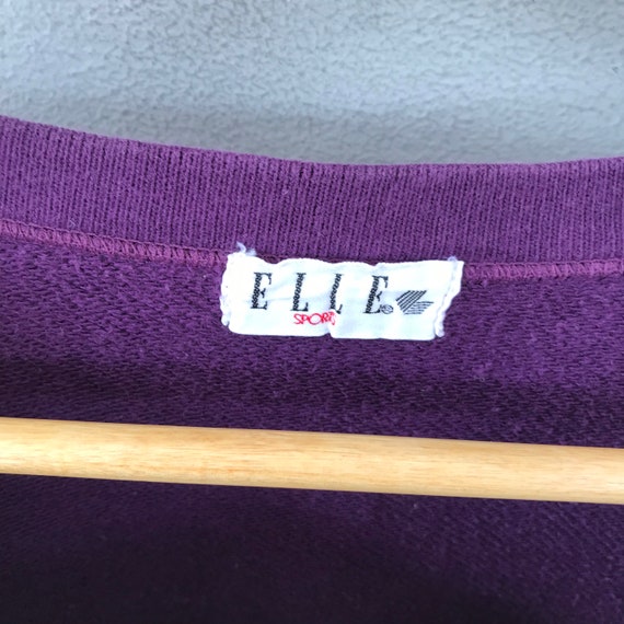 Vintage 90s Elle Homme Paris Purple Sweatshirt Me… - image 7
