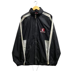 Vintage 00&#39;s Kani Sports Distressed  Hoodie LARGE Kani Sports Jacket Zipper Front Kani Sports Windbreaker Hoodie Embroidered Logo Jacket