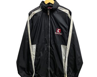 Adult Men's Vintage Nike Blue Black Lined Windbreaker Full