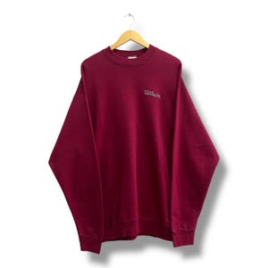 Vintage 90&#39;s Wilson Athletic Red Sweatshirt XLARGE Wilson Crewneck Wilson Sportwear Sweater Pullover Embroidered Logo Spellout Wilson Jumper