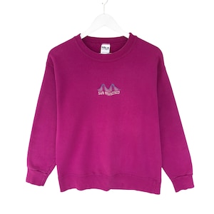 Vintage San Francisco Pink Women Sweatshirt Medium San Francisco Crewneck Francisco Bridge Sweater Pullover San Francisco Embroidered Logo