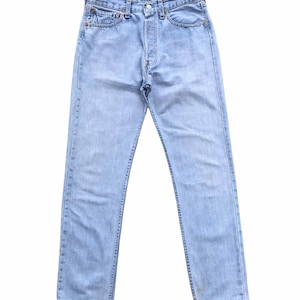Vintage 90s Levis 501 Light Blue Jeans Size 36 Levis 501 Button Fly Denim Levis 501 Distressed Jeans Straight Cut Faded Wash Denim Levis 501