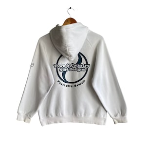 Vintage Town&Country Pearl City Hawaii Hoodie Sweatshirt Small Town And Country Surf Design Crewneck TnC Sweater Pullover Print Logo Jumper