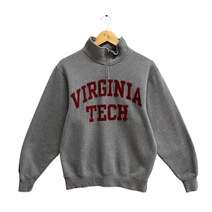 Vintage Virginia Tech Grey Sweatshirt Size Small Virginia Tech Crewneck Virginia Tech Sweater Pullover SpellOut Patches Logo Virginia Jumper