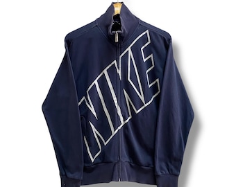 Vintage Y2K Nike Swoosh Navy Sweatshirt GROSSE Nike Swoosh Rundhalsausschnitt Nike Swoosh Pullover Pullover Pullover Streetwear Print-Logo Nike Swoosh Pullover