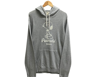 Vintage Y2K Peanuts Snoopy Grey Hoodie Baggy XLARGE Peanuts Crewneck Peanuts Snoopy Sweater Pullover Embroidered Logo Peanuts Snoopy Jumper
