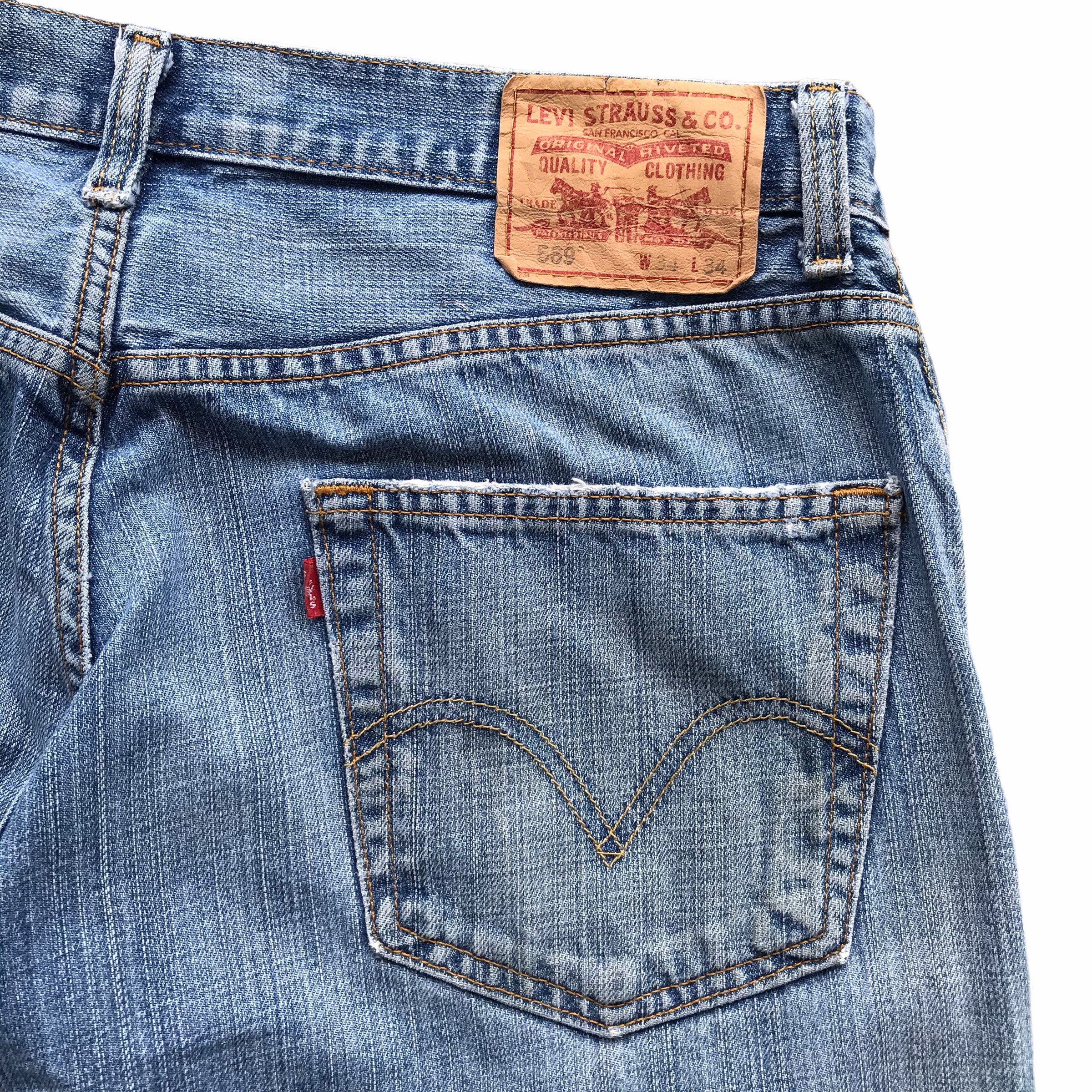 Vintage 00s Levis 569 Light Blue Size 34 Levis Zipper Front