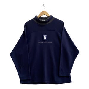 Vintage Y2K Ellesse Perugia Italia Navy Women Sweatshirt LARGE Ellesse Crewneck Ellesse Perugia Sweater Pullover Embroidered Logo Jumper