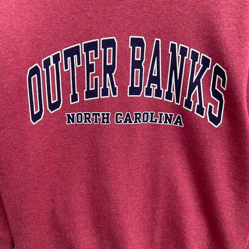 Vintage Outer Banks Red Sweatshirt Size Small Outer Banks Crewneck Outer Banks North Carolina