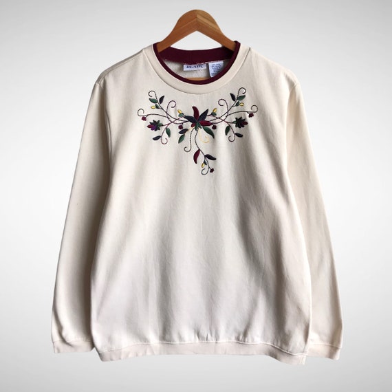 Vintage Blair Flower Cream Sweatshirt Size Large Flower Crewneck Flower Sweater Pullover Embroidered Logo Flower Shirt Jumper Etsy Ireland