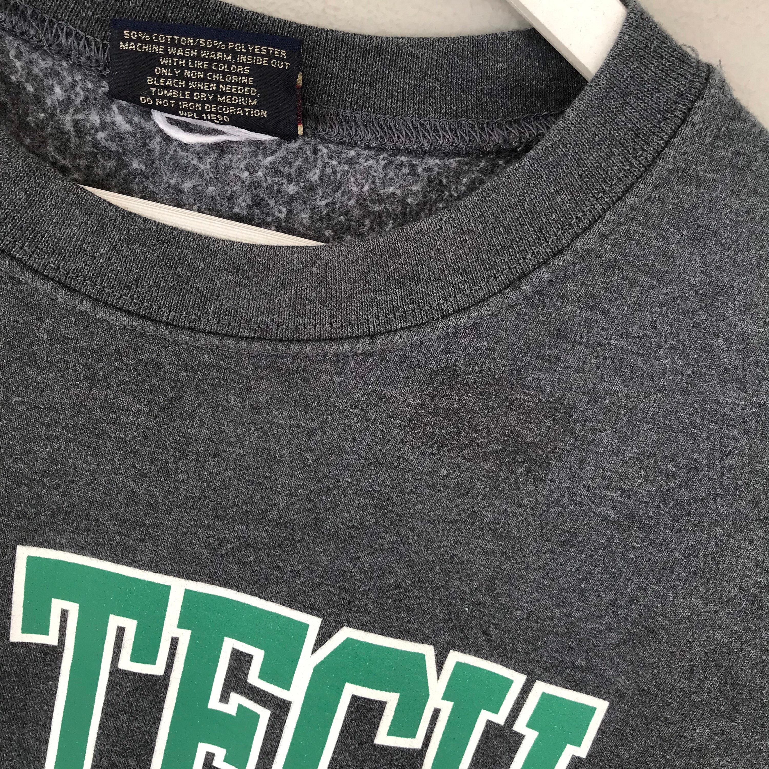 Vintage Ivy Tech Spellout Print Crewneck Sweatshirt Pullover Vintage Ivy Tech Spellout Print Crewneck Sweatshirt Pullover