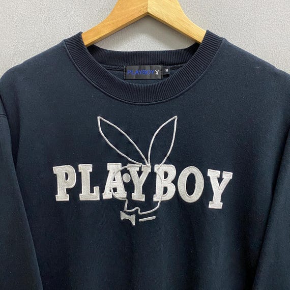 Vintage Playboy Black Sweatshirt Women Medium Retro Bunny