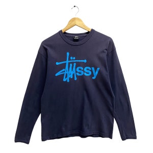 Vintage 90s Stussy Usa Navy Tshirt Medium Stussy Crewneck Stussy Skateboard Usa Sweater Pullover Print Logo Stussy SS Stussy Jumper