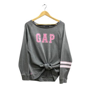 Vintage 00s Gap Athletic Soft Grey Sweatshirt Women Medium Gap Sports Crewneck Gap Athletics  Sweater Pullover Spell Out Print Logo Jumper
