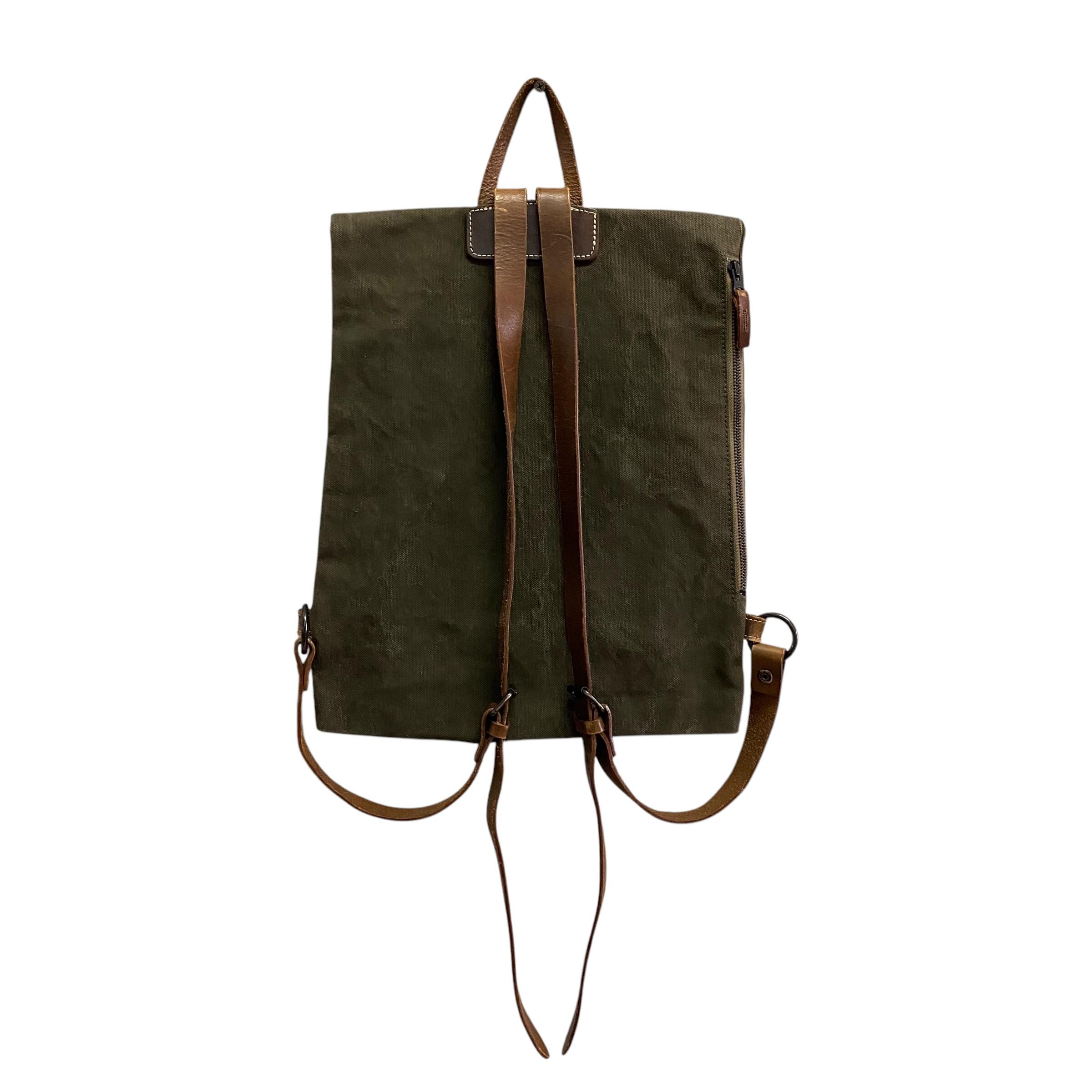 Vintage Baggy Port Japanese Brand Backpack Army Style Bag Leather 