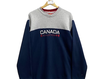 Vintage 00s Canada Athletics Sweatshirt Medium Canada Athletics Crewneck Canada Athletics Sweater Pullover Spell Out Embroidered Logo Jumper