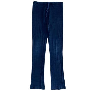 Vintage 90&#39;s 45Rpm Indigo Blue Jogger Pants Flared Elastic Waist Embroidered Logo w28-32&#39;inches