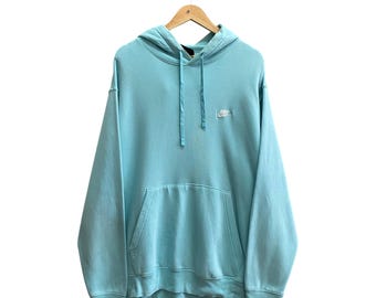 Felpa con cappuccio vintage Y2K Nike Swoosh blu XXLARGE Felpa girocollo Nike Swoosh Maglione Nike Swoosh Maglione con logo ricamato Maglione Nike Swoosh