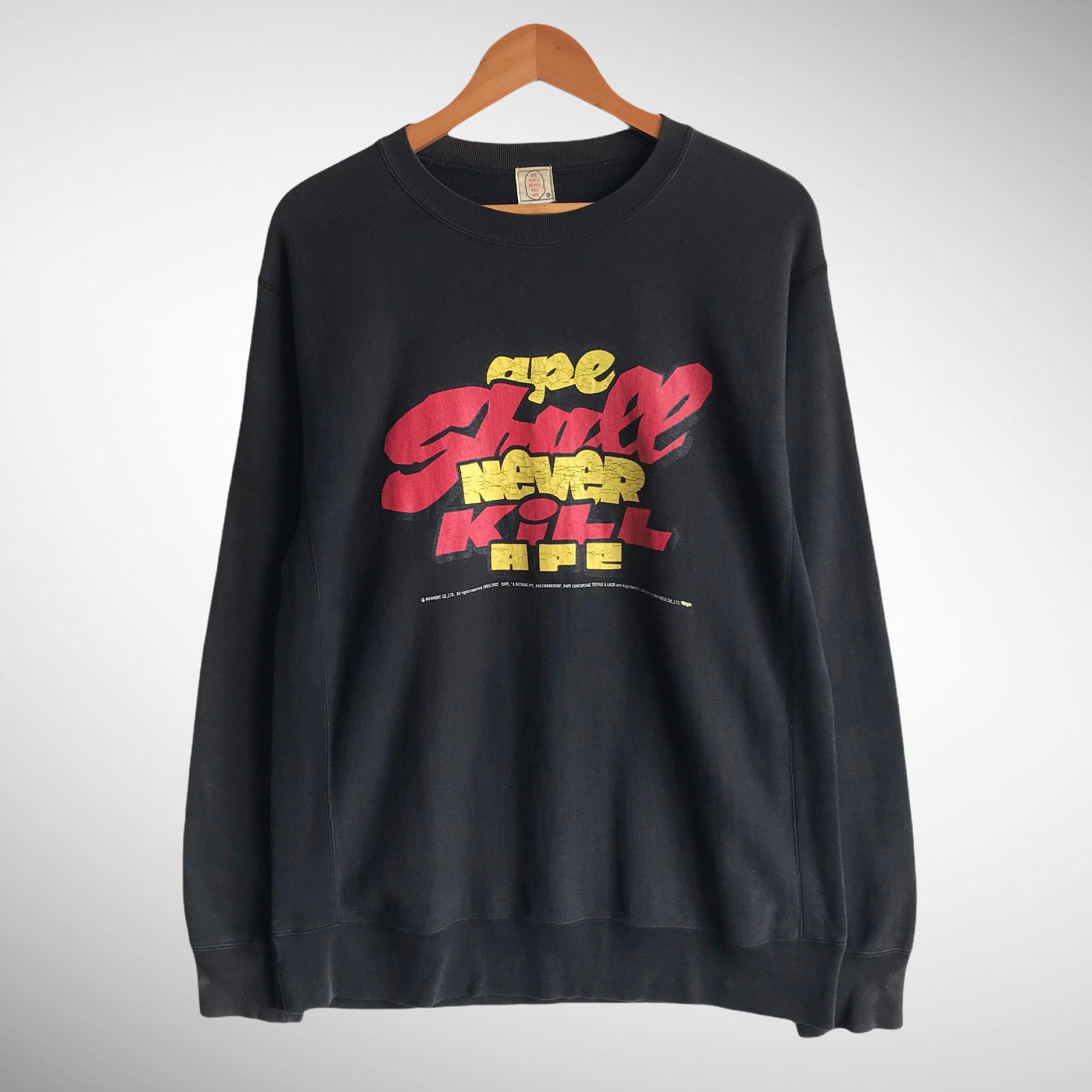 Vintage Ape Shall Never Kill Ape Black Sweatshirt Spellout - Etsy