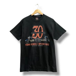 Vintage Y2K Harley Davidson 30th Anniversary Black Tshirt Size MEDIUM Harley Davidson Crewneck Streetwear Harley Davidson Vehicle Operations