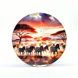 South Africa animals sunset coaster set image 2