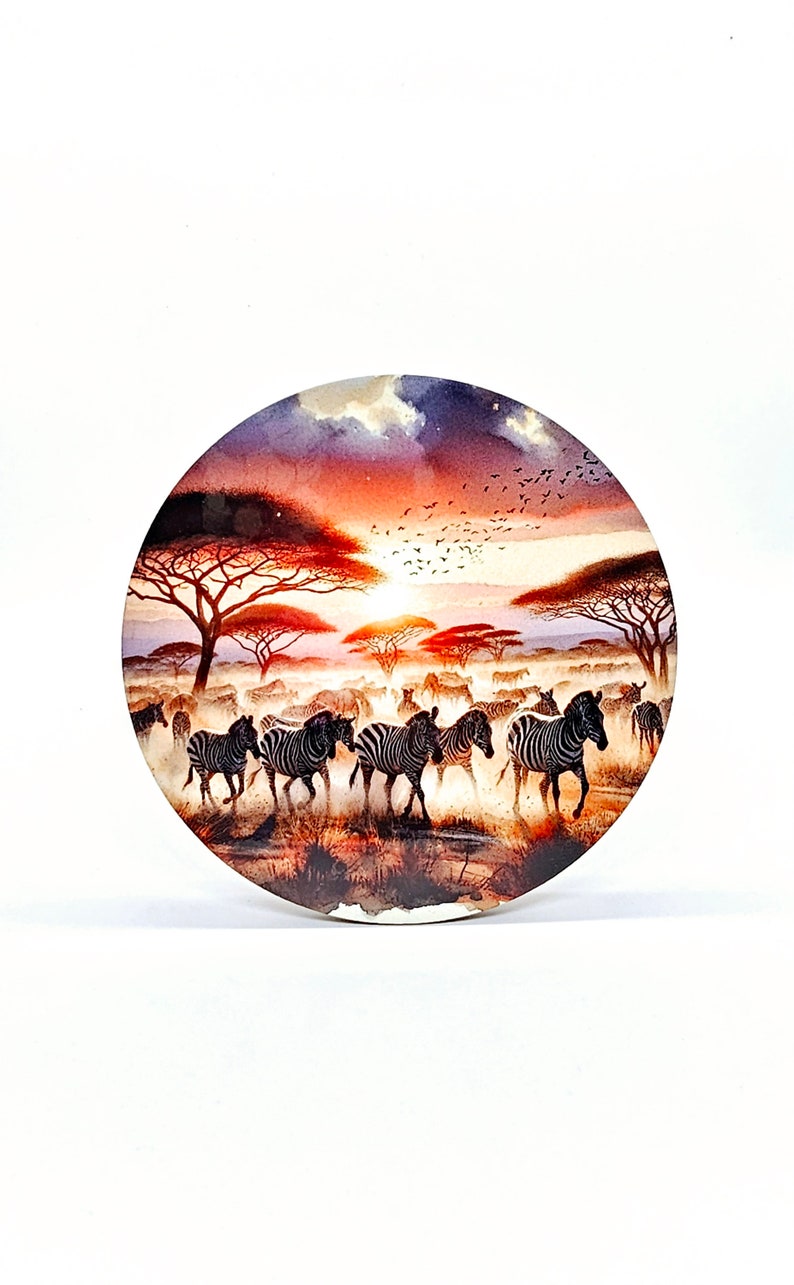 South Africa animals sunset coaster set image 2