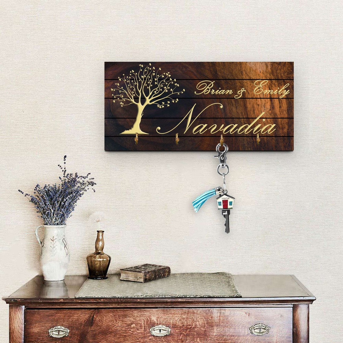 Personalize Key Holder Key Ring Holder For Wall Custom Key Etsy