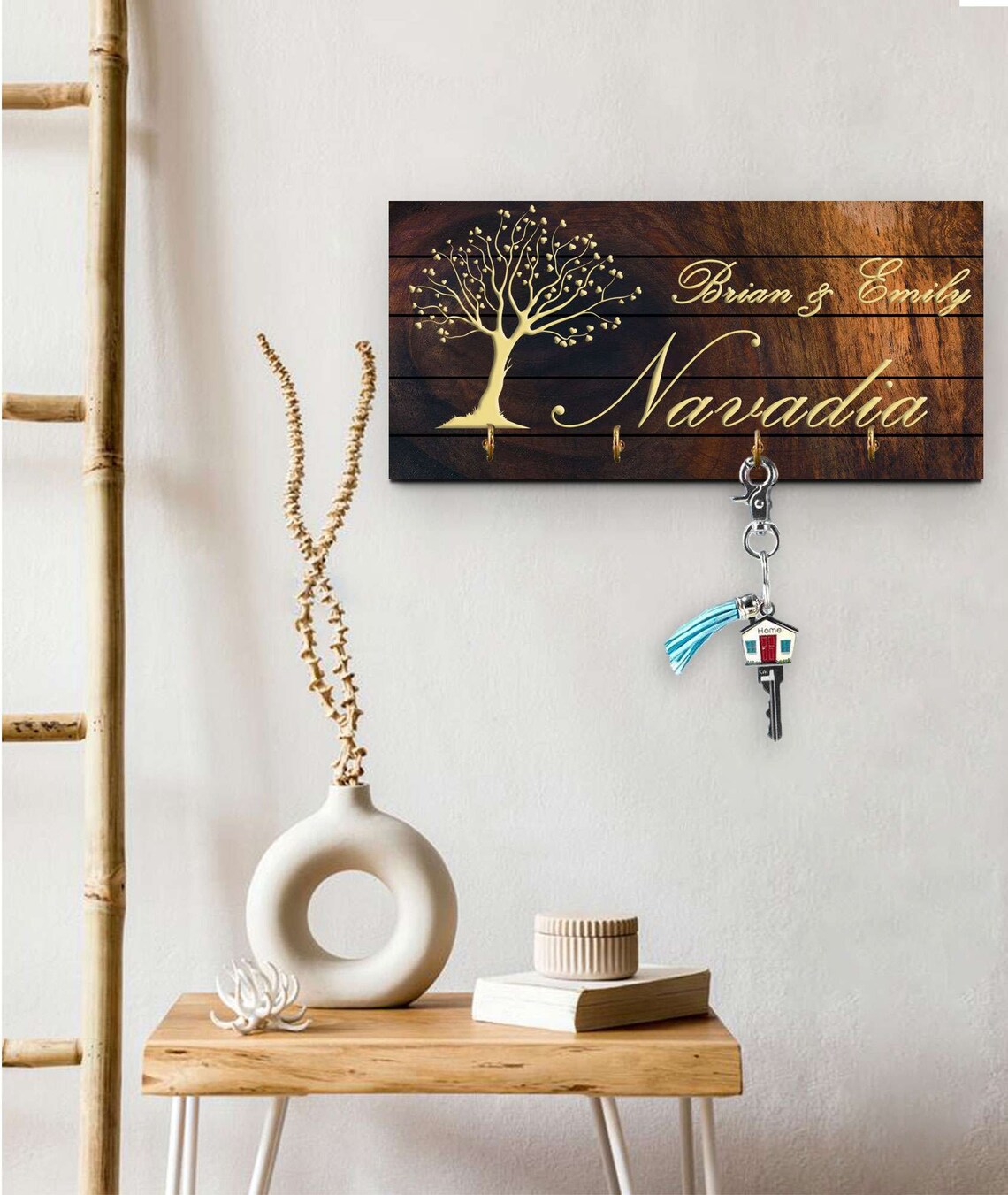 Personalize Key Holder Key Ring Holder For Wall Custom Key Etsy