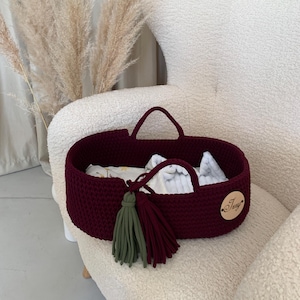 Cuna para muñeca, moisés para muñeca con ropa de cama, cesta para niños muñeca, porta juguetes de peluche, regalo para niño, cuna para muñeca, regalo para nieta