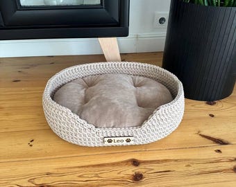 Muebles bohemios para mascotas, camas para gatos, camas para gatos personalizadas, canastas tejidas a crochet para mascotas, regalos para amantes de los gatos, accesorios para mascotas, regalos para gatos, camas para mascotas hechas a mano