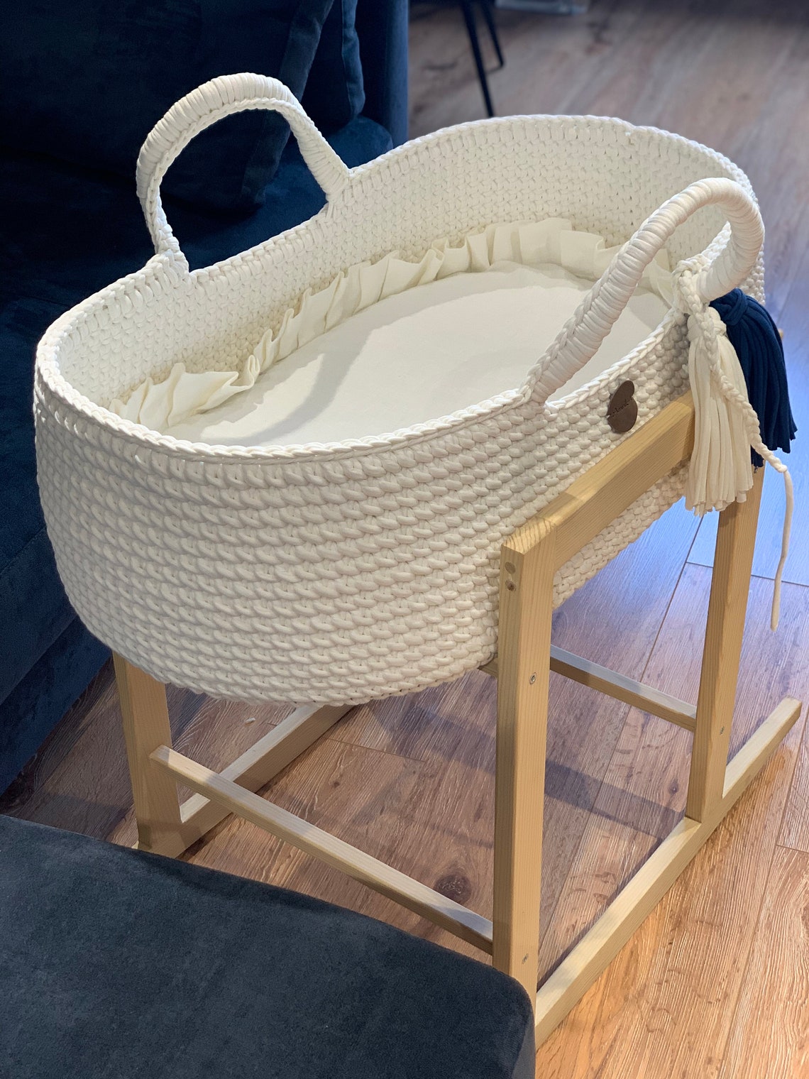 Moses Ivory Crochet Moses Basket Handmade Etsy UK