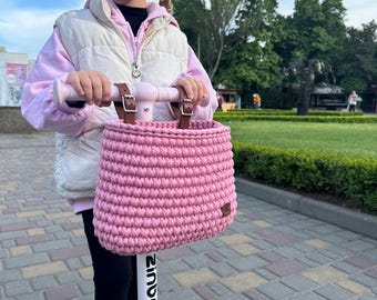 Lenkertasche, laufradtasche, handlebar bag, kids scooter bag, gift for daughter, front bike basket, scooter accessories