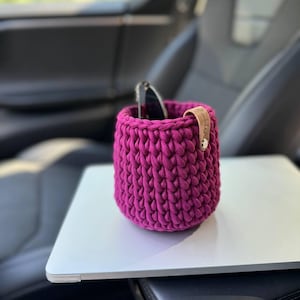 Soft eyeglass holder stand, crochet storage basket, sunglass holder, remote control holder, bedside organizer, glasses stand