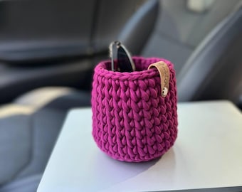 Soft eyeglass holder stand, crochet storage basket, sunglass holder, remote control holder, bedside organizer, glasses stand