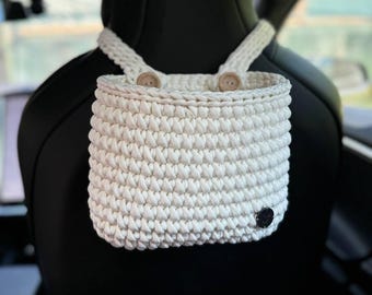 Boho car basket, car accessories for women, car essentials, cute car stuff, auto accessories, gift for wife, car trash can, car lover gift