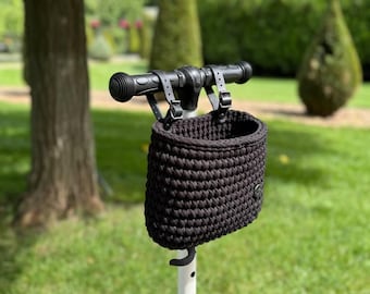 Crochet scooter basket, tricycle bag, handmade organizer, scooter lover gift, toddler bike bag, tricycle accessories, bicycle baskets
