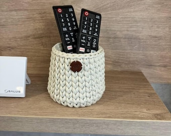 TV-afstandsbedieninghouder, ronde haakmand, brillenhouder, kleine opbergmand, nachtkastje organizer, nachtkastje houder, cadeau voor moeder