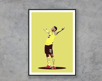 Bellingham, football, poster, Haaland, Dortmund, Bundesliga, decoration, digital print