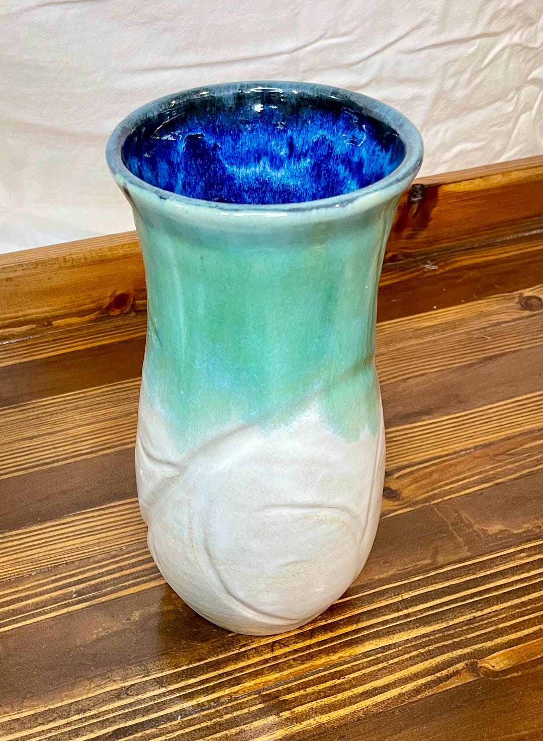 Wheel Thrown and Carved Ceramic Vase - Etsy